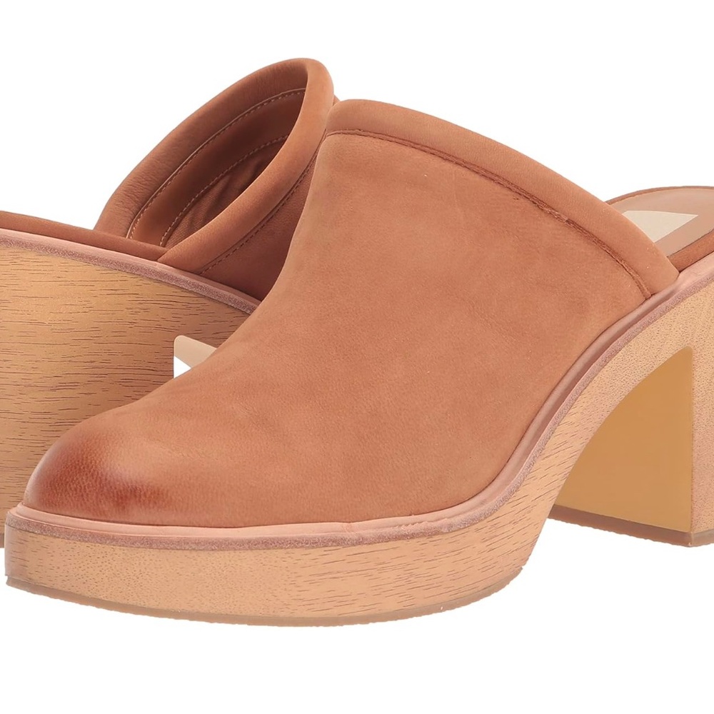 Dolce Vita Camdin Platform Mule Clog Anthropologie Leather Tan Brown Praline